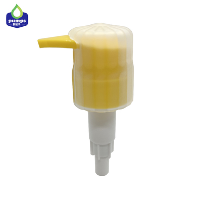 Yellow Color Cleaning Gel Dispenser Pump With Transparent Cap  Neck Size 33/410