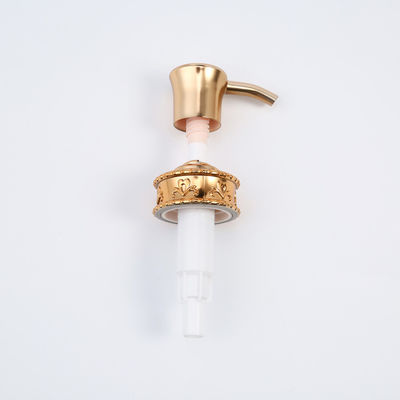 Customized Gold Lotion Pump Cap White Dispenser 1.8CC ODM For Household Bottle
