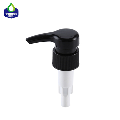 28mm Black Lotion Pump , Big Dosage 4cc Ribbed Plastic Liquid Soap Dispenser Pump